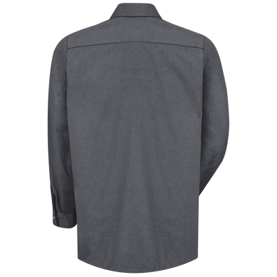Men's Long Sleeve Heathered Poplin Uniform Shirt
