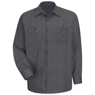 Men's Long Sleeve Industrial Striped Work Shirt