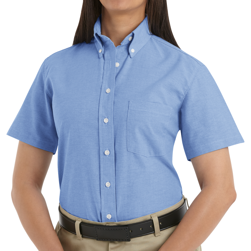 Women s Short Sleeve Executive Oxford Dress Shirt Red Kap