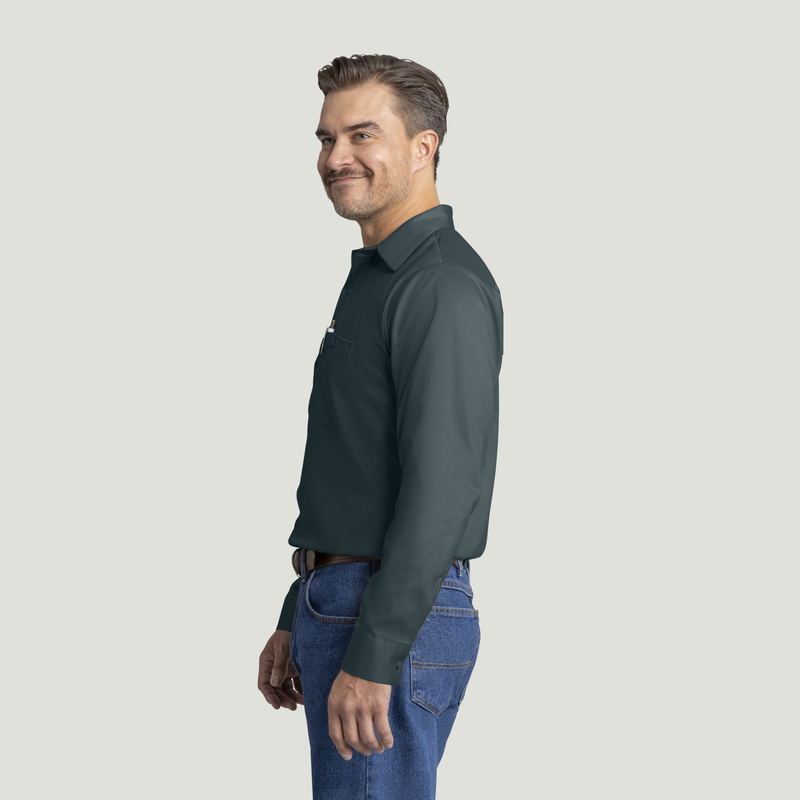 Men's Long Sleeve Wrinkle-Resistant Cotton Work Shirt image number 3