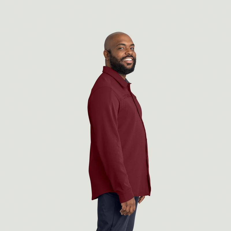 Men's Snap Front Jersey Long Sleeve Work Shirt image number 8