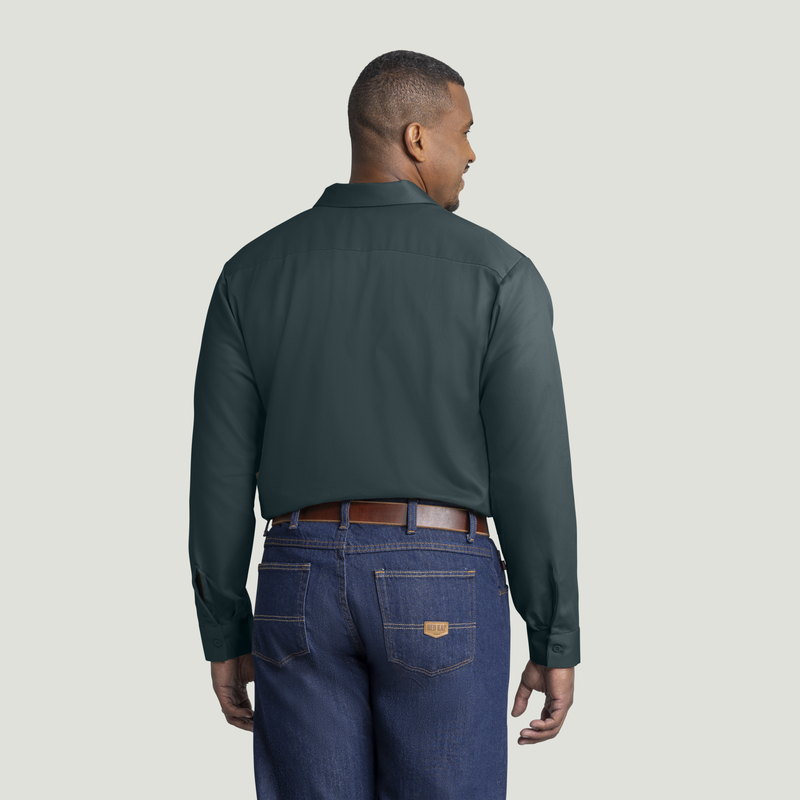 Men's Long Sleeve Wrinkle-Resistant Cotton Work Shirt image number 6