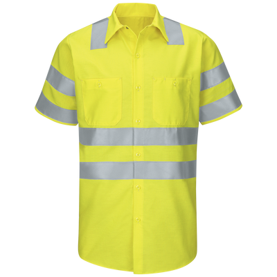 Men's Hi-Visibility Short Sleeve Ripstop Work Shirt - Type R, Class 3