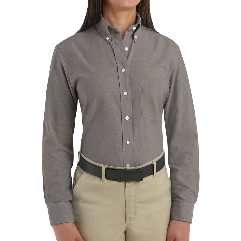 Women's Long Sleeve Executive Oxford Dress Shirt image number 3