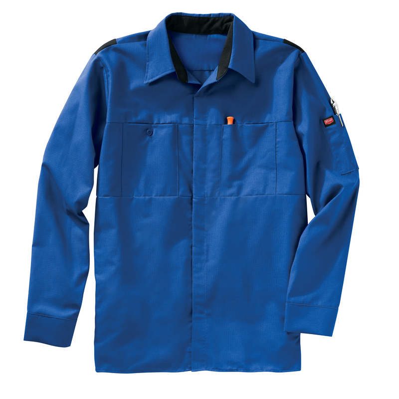 Men's Long Sleeve Performance Plus Shop Shirt with OilBlok Technology image number 4
