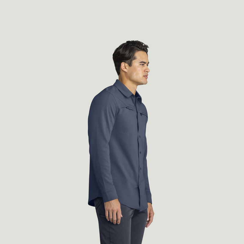 Men's Snap Front Jersey Long Sleeve Work Shirt image number 4