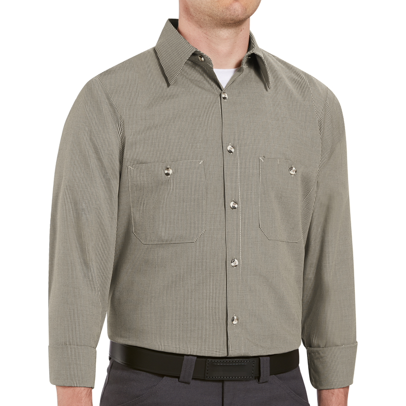 Men's Long Sleeve Microcheck Uniform Shirt image number 2