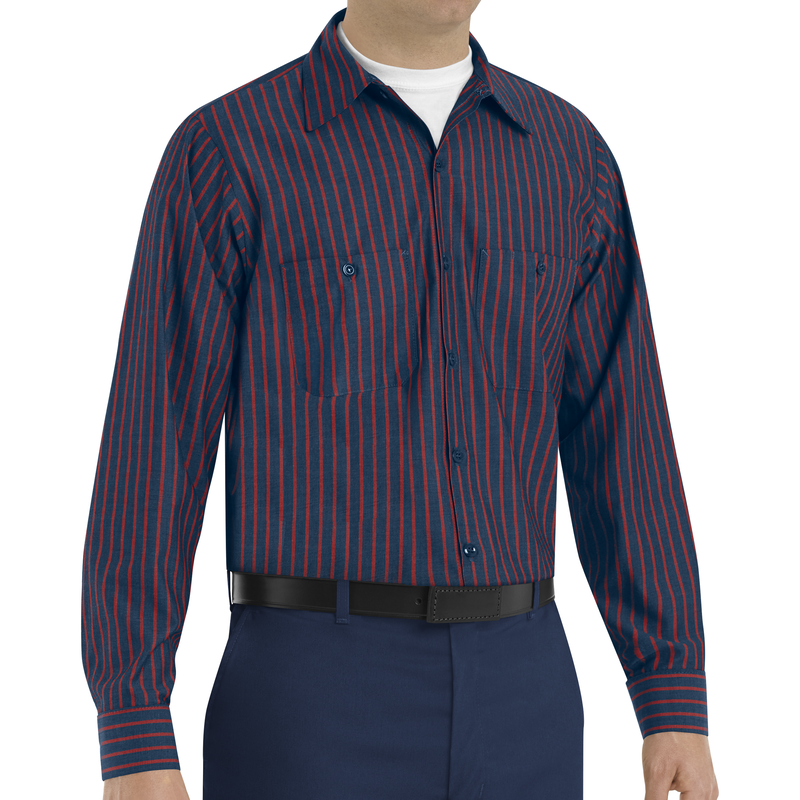 Men's Long Sleeve Industrial Stripe Work Shirt Red Kap®
