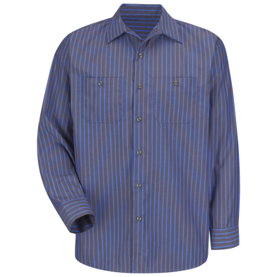 Men's Long Sleeve Industrial Stripe Work Shirt