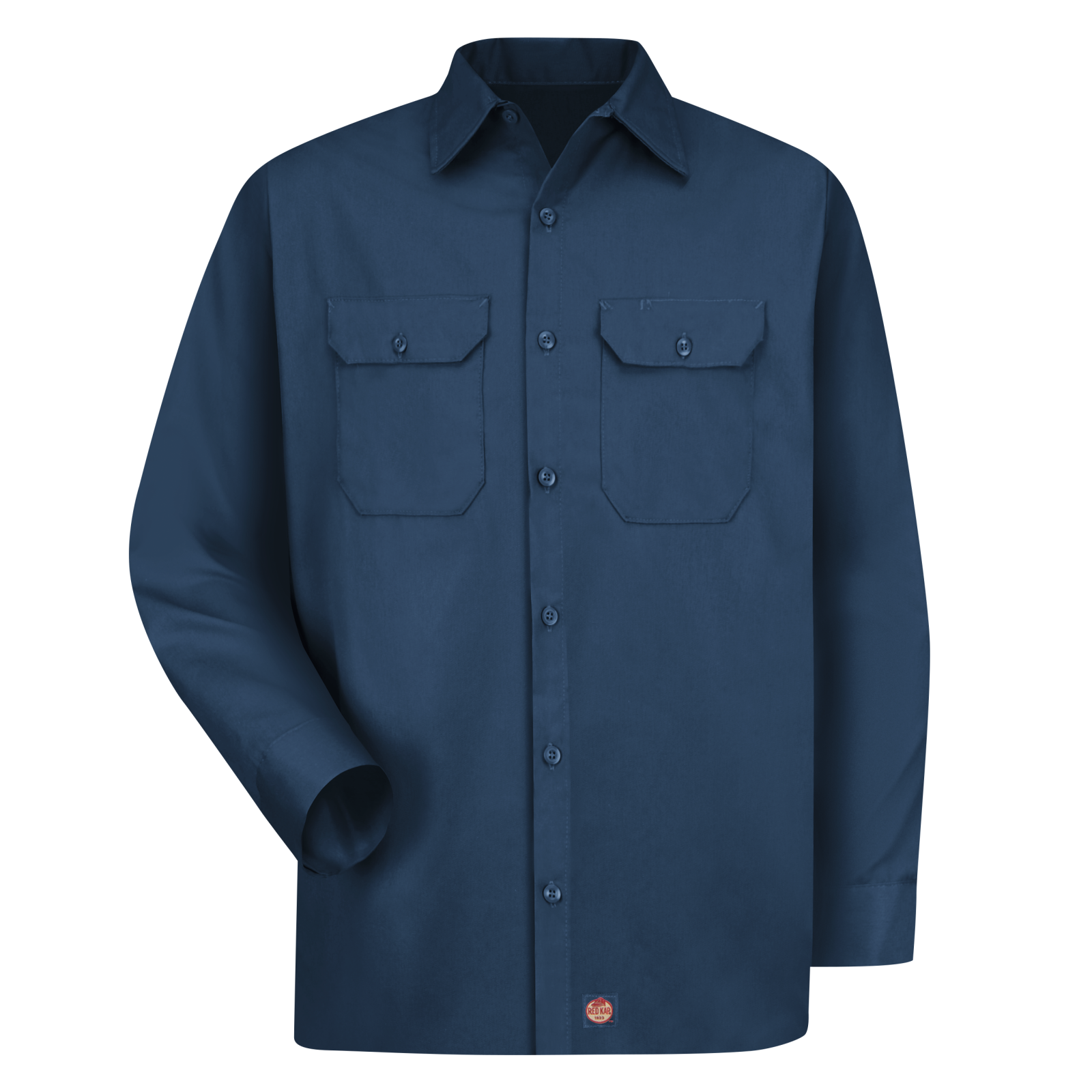 Navy Red Kap Mens Long Sleeve Industrial Work Shirt 