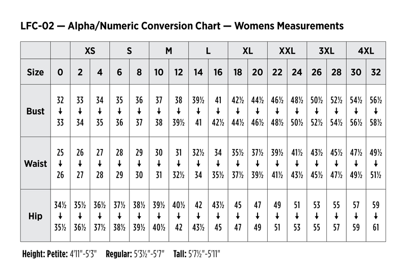 Red Kap Women's Work NMotion Pant Size Chart