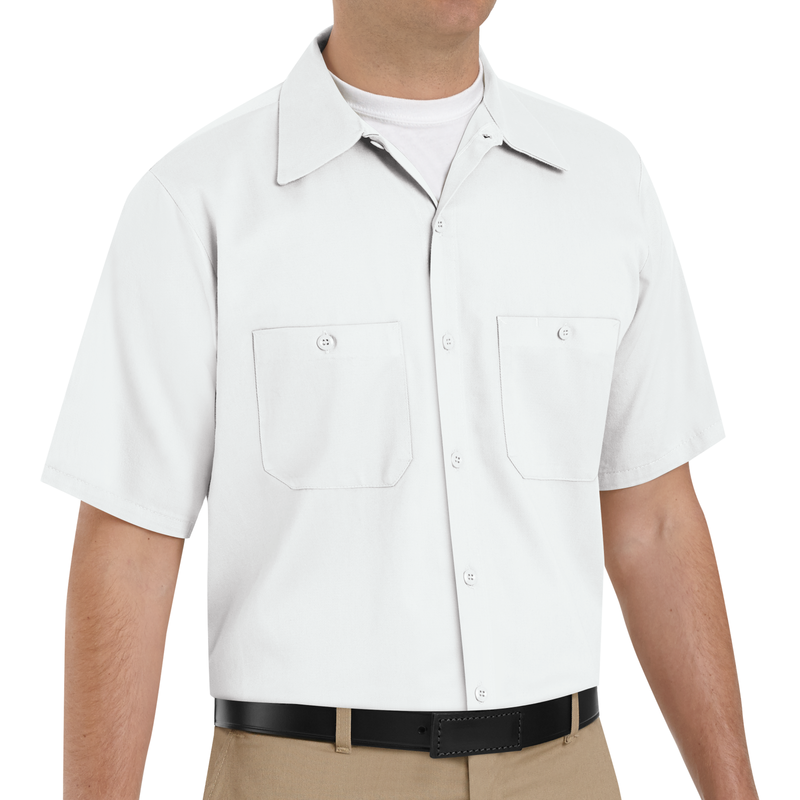 Men's Short Sleeve Wrinkle-Resistant Cotton Work Shirt image number 3