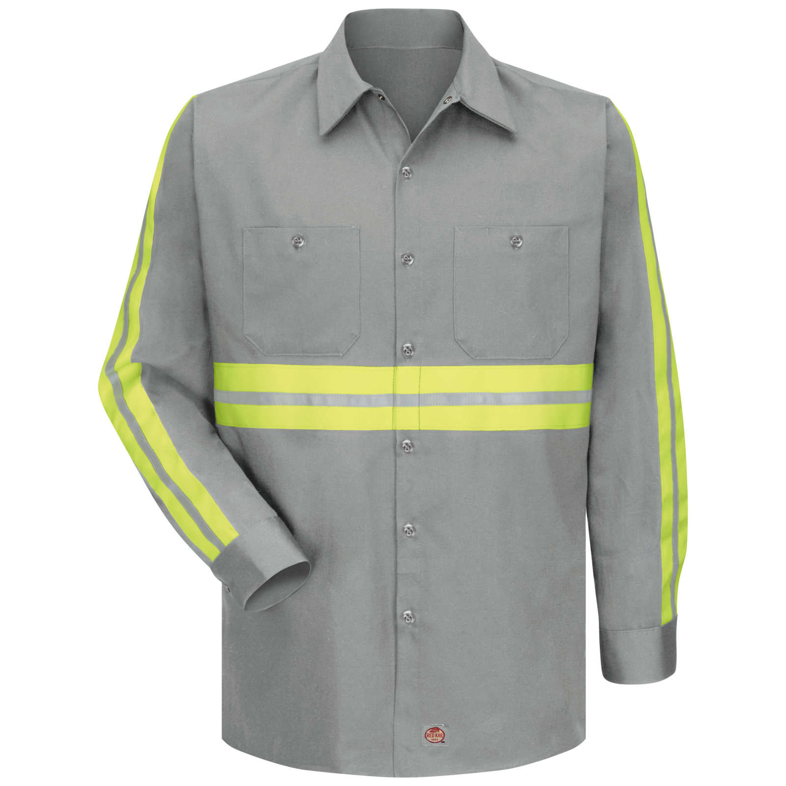 Red Kap Reflective Shirt Hi Vis Short Long Sleeve Work Uniform Charcoal Gray 