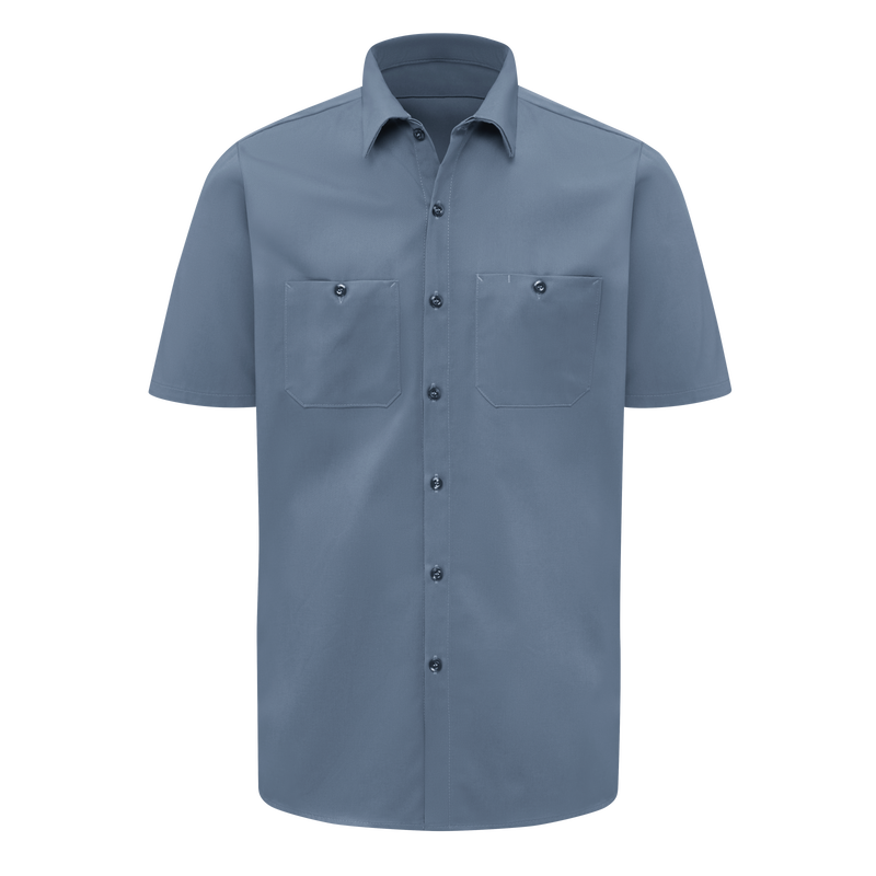 Men's Short Sleeve Wrinkle-Resistant Cotton Work Shirt image number 1