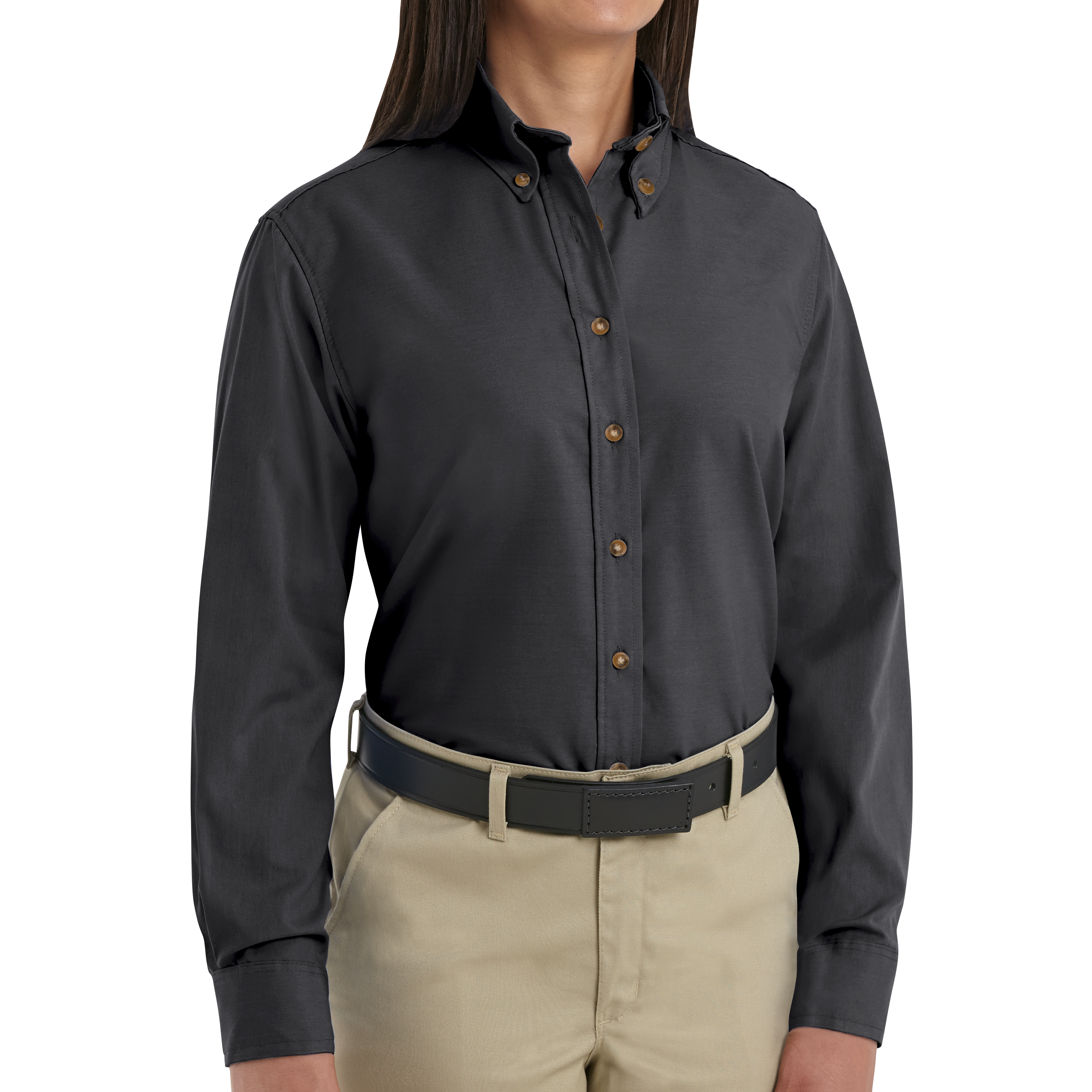 Women's Long Sleeve Poplin Dress Shirt 