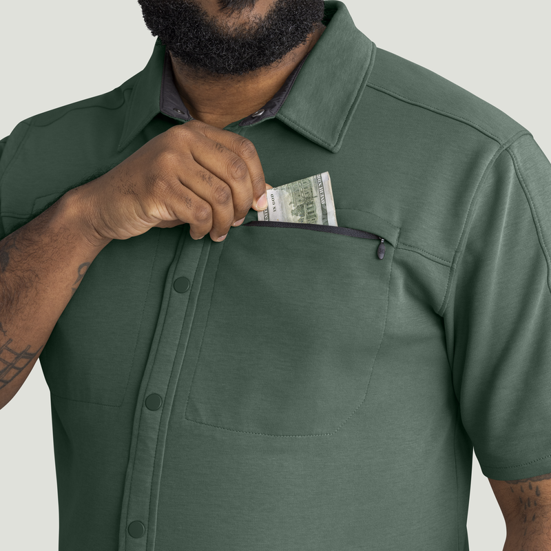 Men's Snap Front Jersey Short Sleeve Work Shirt image number 13