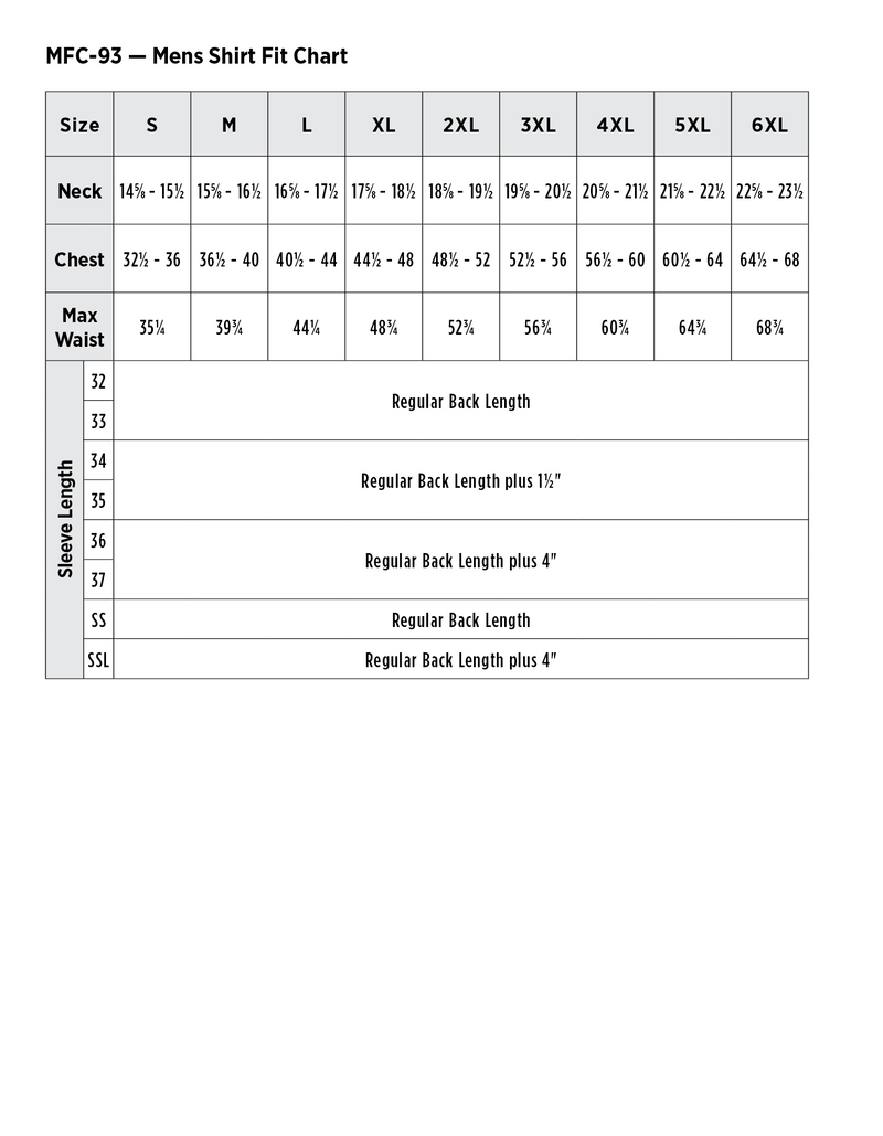 size chart