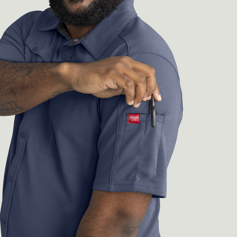Men's Snap Front Jersey Short Sleeve Work Shirt image number 13