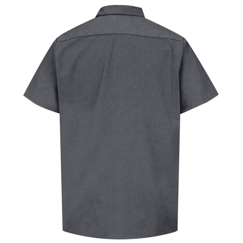 Men's Short Sleeve Heathered Poplin Uniform Shirt image number 2