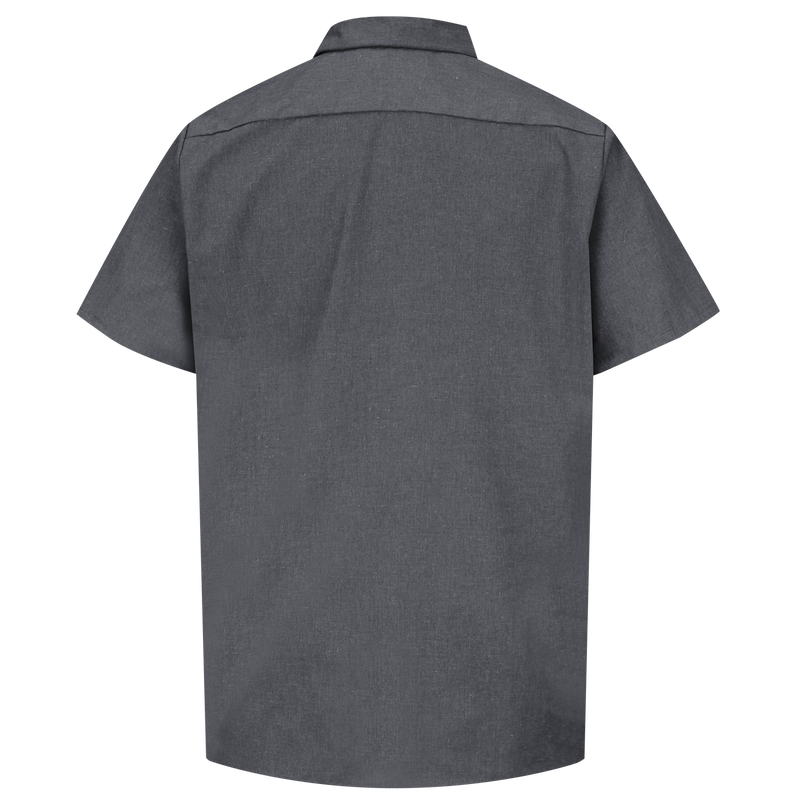 Men's Short Sleeve Heathered Poplin Uniform Shirt image number 1