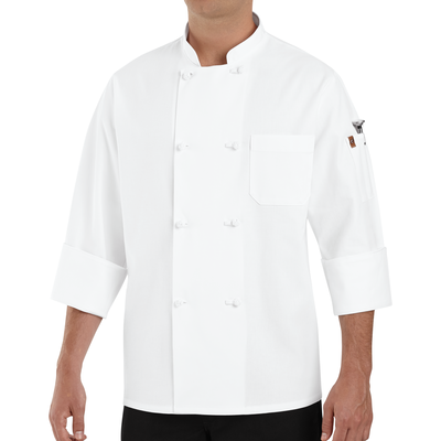 Eight Knot Button Chef Coat with Thermometer Pocket