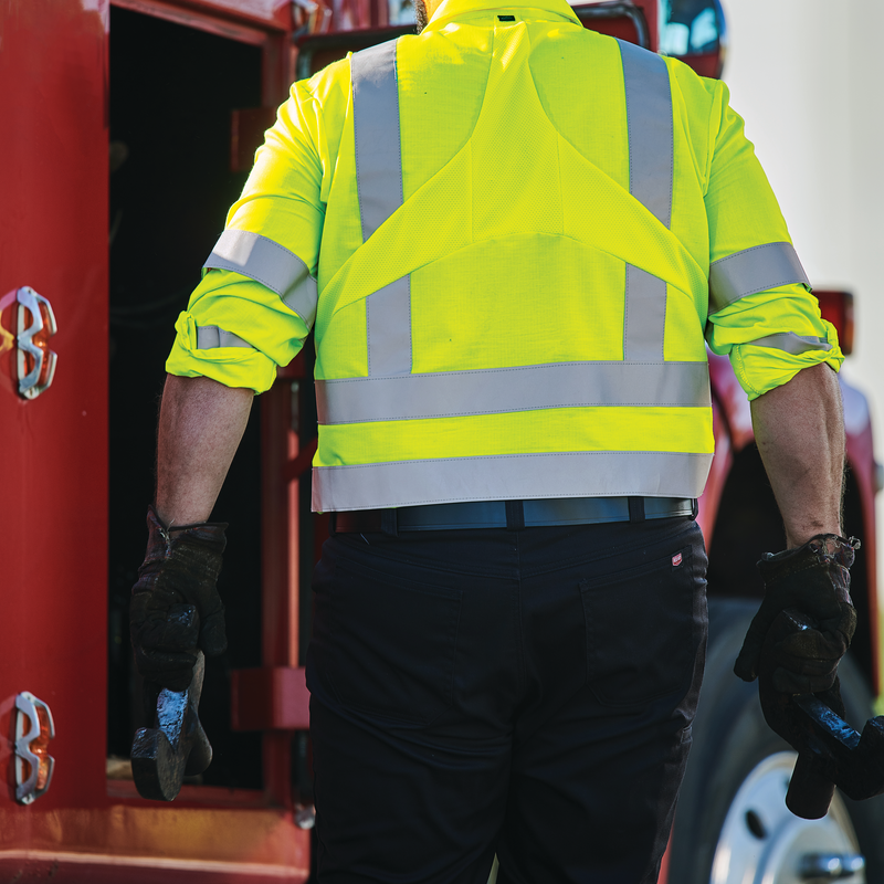 Long Sleeve Hi-Visibility Ripstop Work Shirt with MIMIX® + OilBlok, Type R Class 3 image number 3