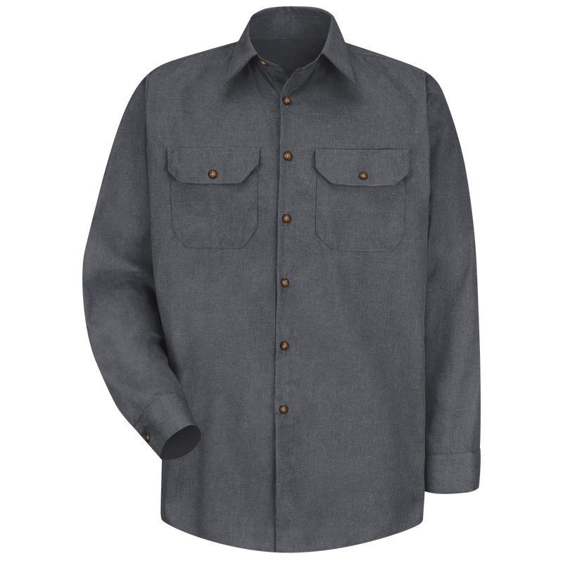 Men's Long Sleeve Heathered Poplin Uniform Shirt image number 0
