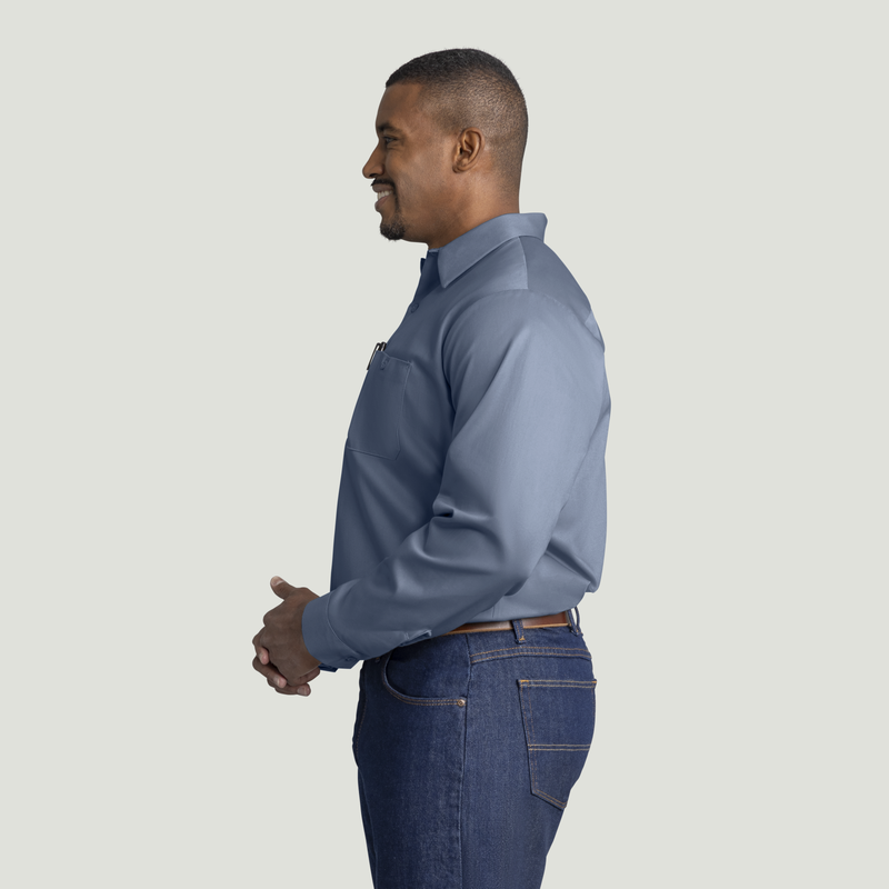 Men's Long Sleeve Wrinkle-Resistant Cotton Work Shirt image number 7