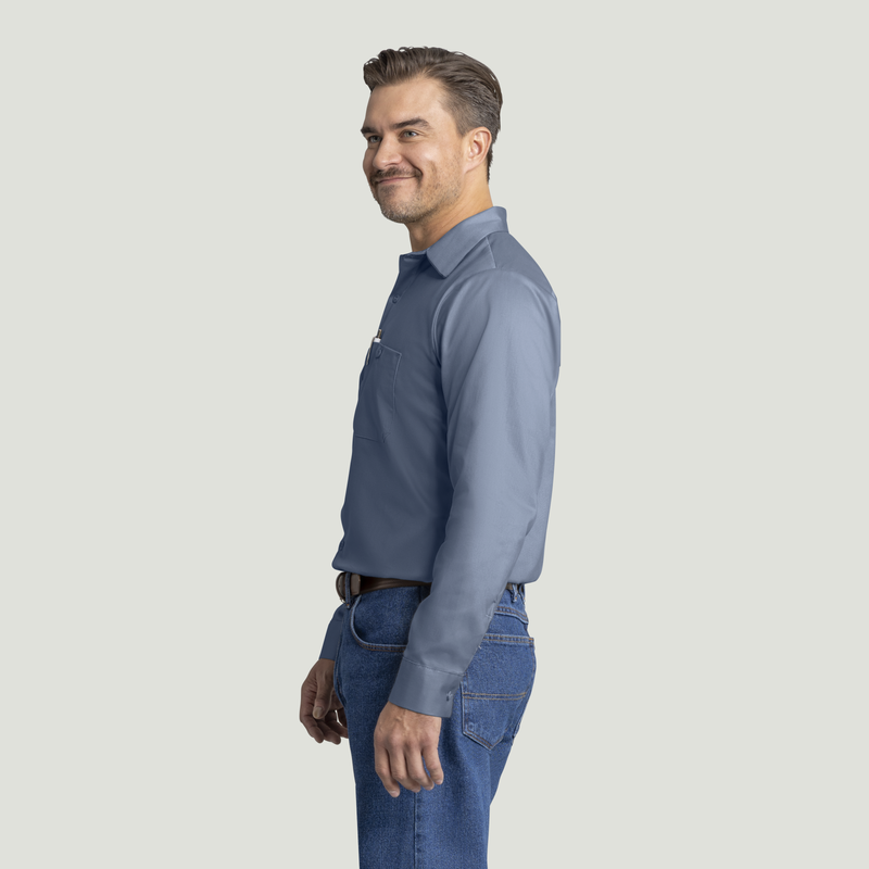 Men's Long Sleeve Wrinkle-Resistant Cotton Work Shirt image number 3