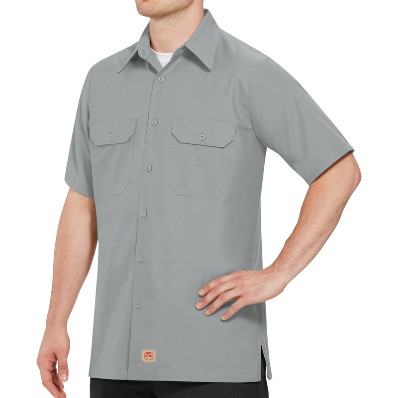 Men's Short Sleeve Solid Rip Stop Shirt image number 3