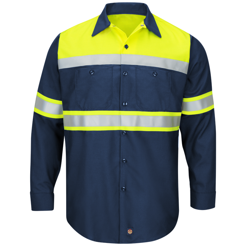 Hi-Visibility Long Sleeve Color Block Ripstop Work Shirt - Type O, Class 1 image number 0