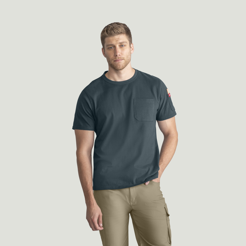 Men's Short Sleeve Slim Fit Cotton Pocket T-Shirt image number 5