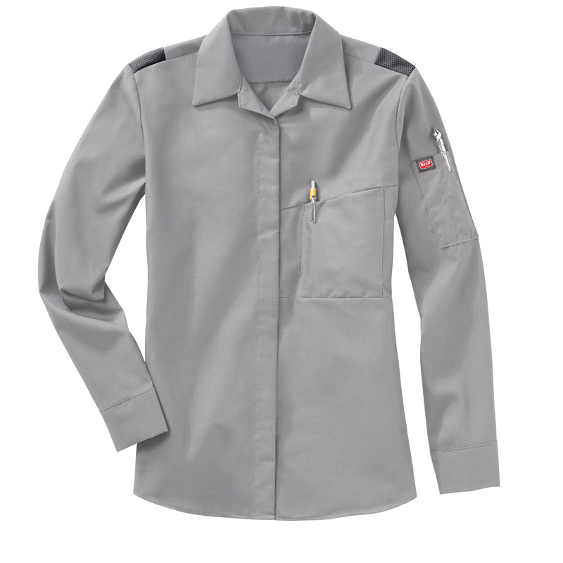 Women's Long Sleeve Performance Plus Shop Shirt with OilBlok Technology image number 6