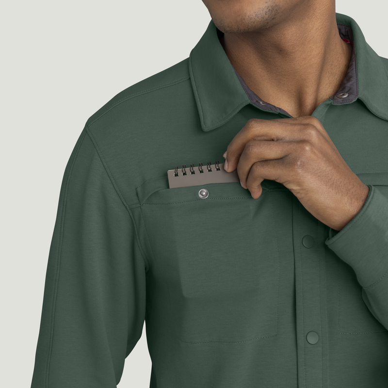 Men's Snap Front Jersey Long Sleeve Work Shirt image number 14