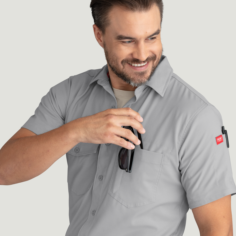 Men's Cooling Short Sleeve Work Shirt image number 13