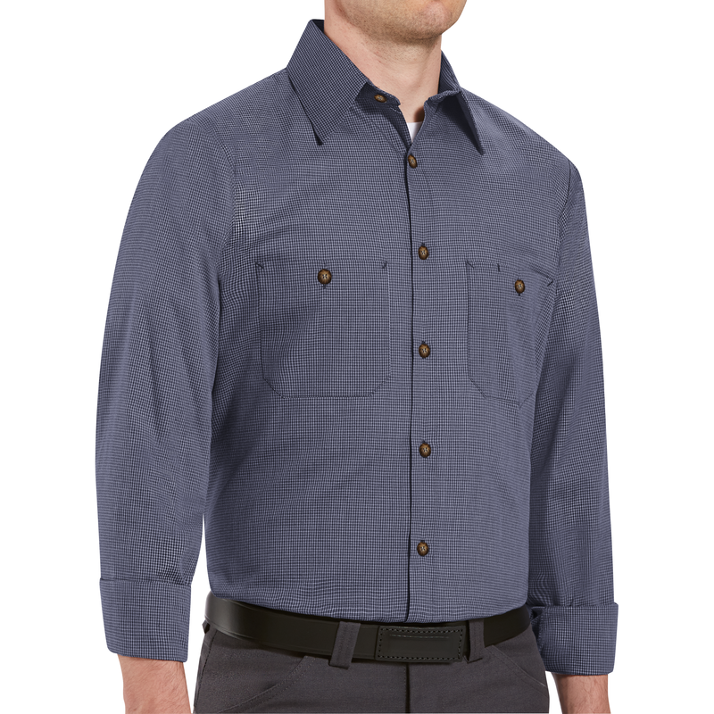 Men's Long Sleeve Microcheck Uniform Shirt image number 2