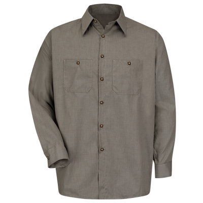 Men's Long Sleeve Microcheck Uniform Shirt
