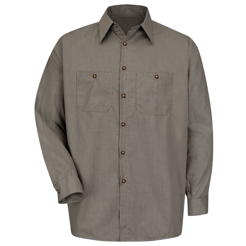 Men's Long Sleeve Microcheck Uniform Shirt image number 1