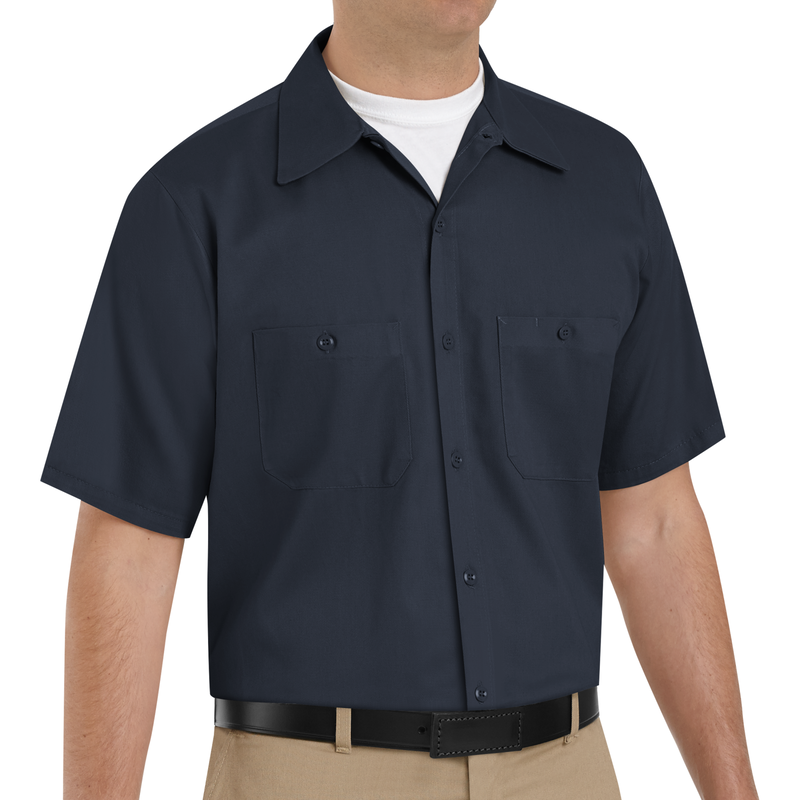 Men's Short Sleeve Wrinkle-Resistant Cotton Work Shirt image number 3