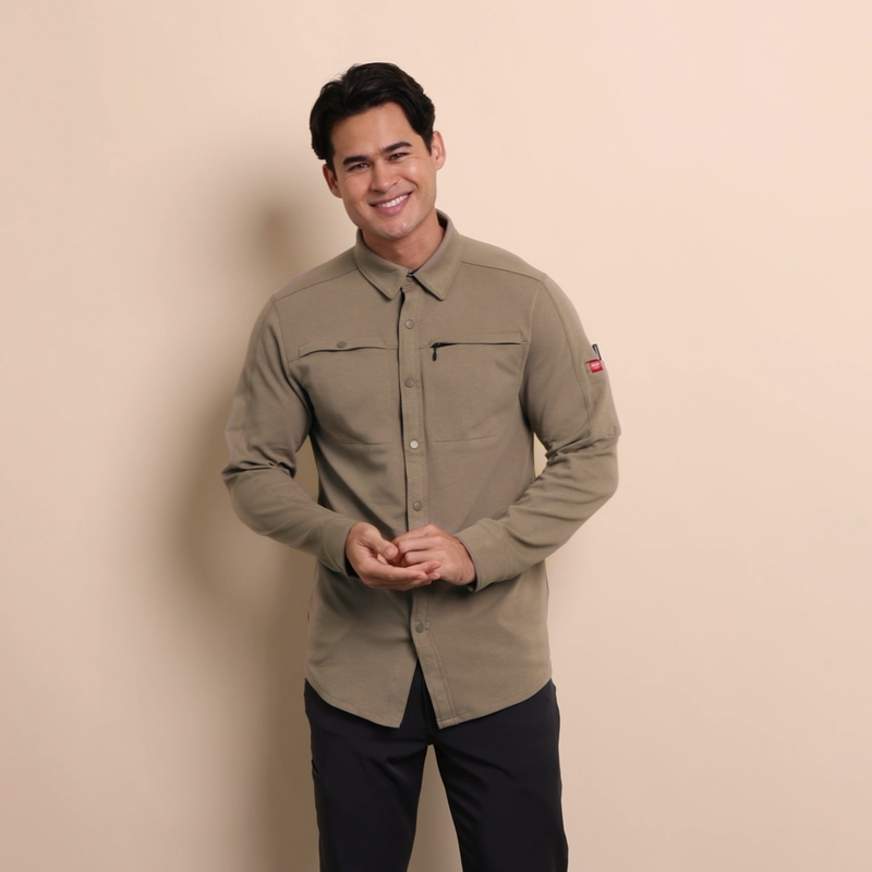 Men's Snap Front Jersey Long Sleeve Work Shirt image number 17