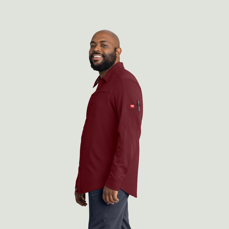 Men's Snap Front Jersey Long Sleeve Work Shirt image number 7