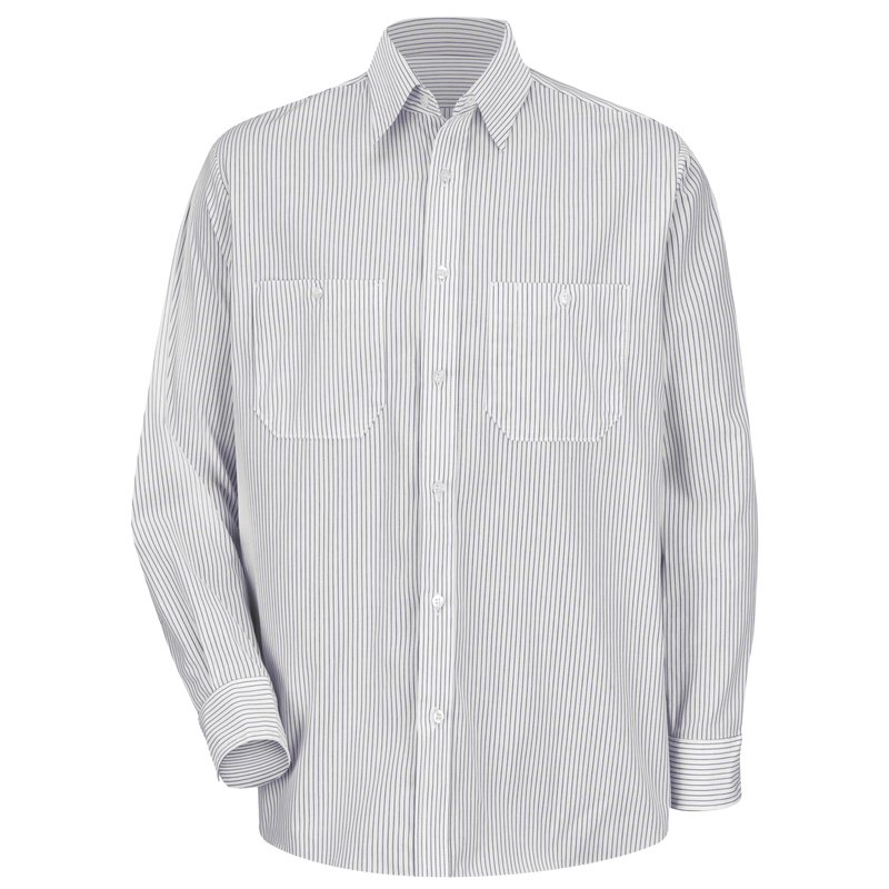 Men's Long Sleeve Striped Dress Uniform Shirt Red Kap®