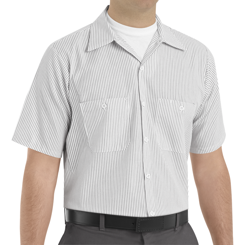 Men's Short Sleeve Striped Work Shirt image number 3