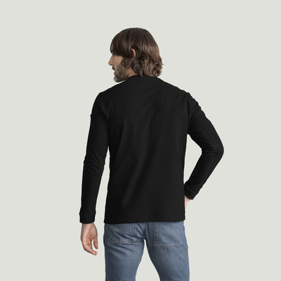 Men's Long Sleeve Heavyweight Slim Fit Cotton T-Shirt