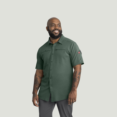 Men's Snap Front Jersey Short Sleeve Work Shirt