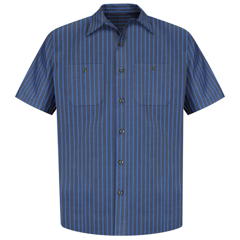 Men's Short Sleeve Industrial Stripe Work Shirt image number 0