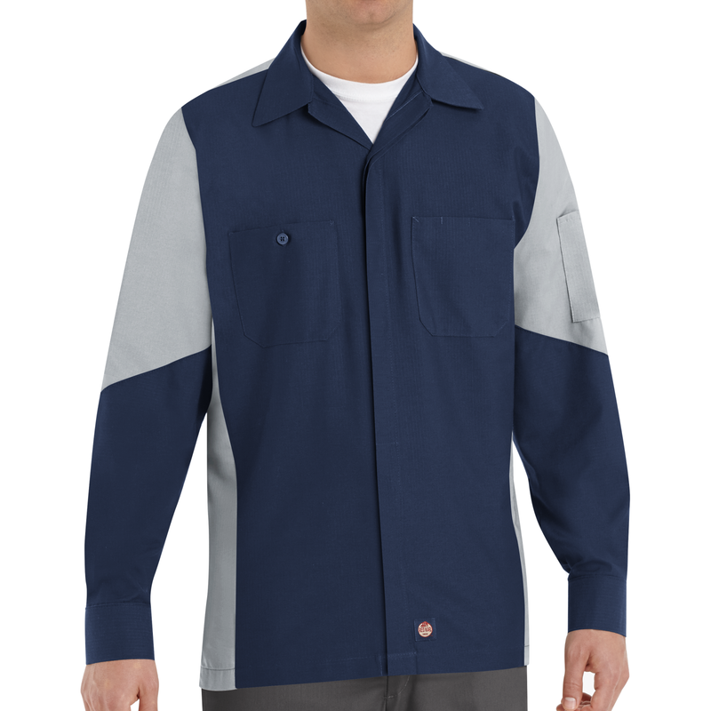 Men's Long Sleeve Two-Tone Crew Shirt image number 2