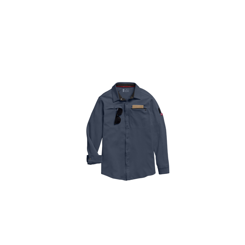 Men's Snap Front Jersey Long Sleeve Work Shirt image number 16