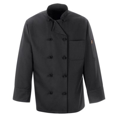 Black Chef Coat Ten Knot Buttons