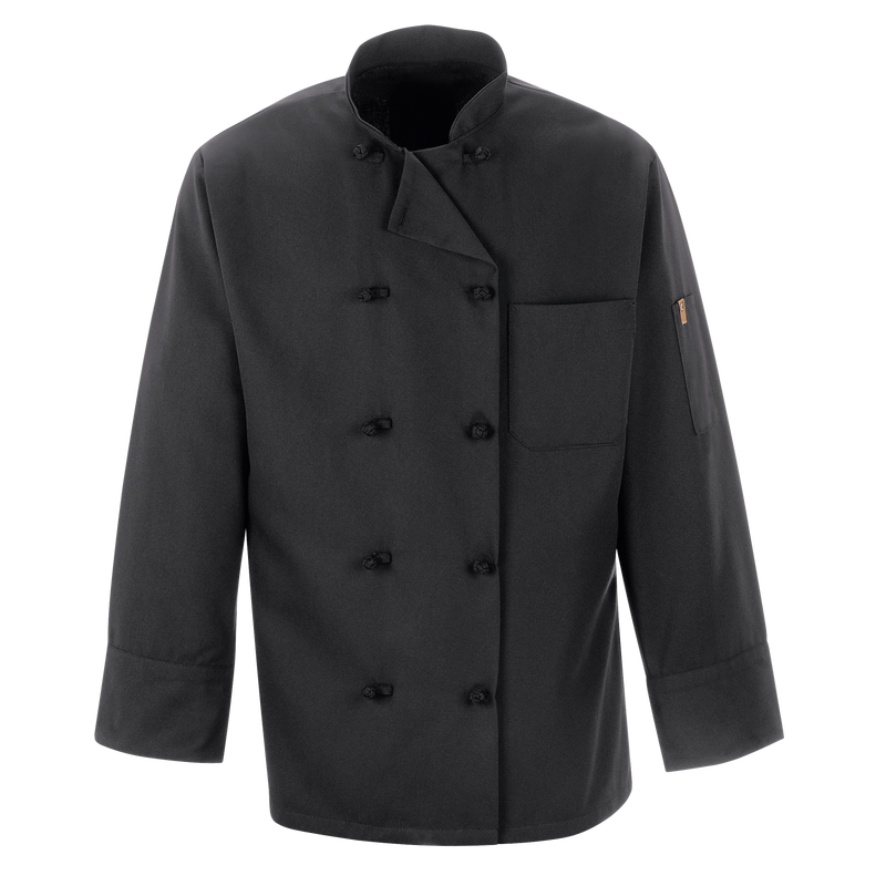 Black Chef Coat Ten Knot Buttons image number 0